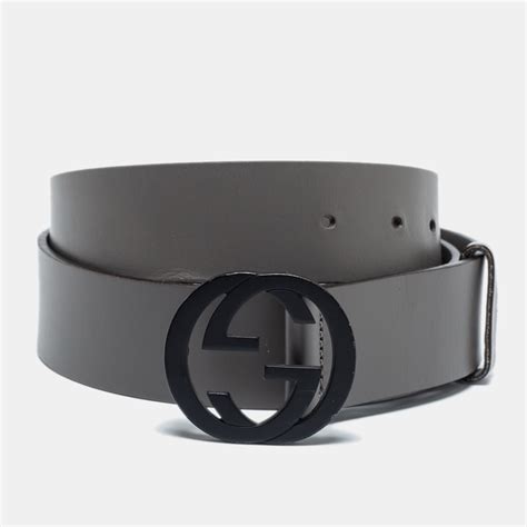 grey gucci belt yupoo - leather belt with interlocking g.